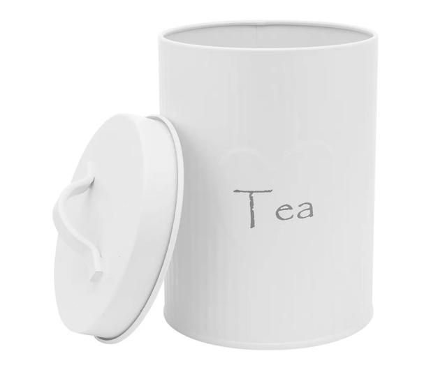 Altom Puszka metalowa z reliefem prążki 11x11x15 cm dek. Tea - 1580534 - zdjęcie 4